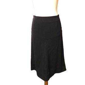 Diane von Furstenburg  black wool silk blend a line midi skirt size 8